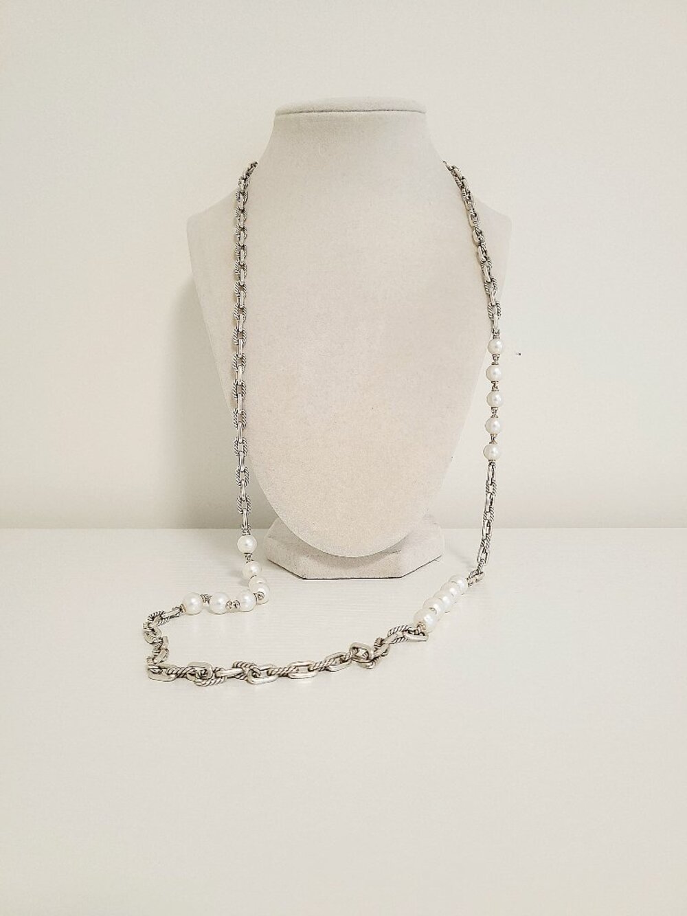 David Yurman Madison Chain Necklace w/ Pearls - 36" - RARE - Picture 12 of 15